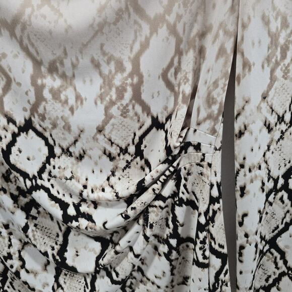 Calvin Klein Animal Print Blouse Womens Long Sleeve Draped Front Top Casual S - Picture 7 of 14